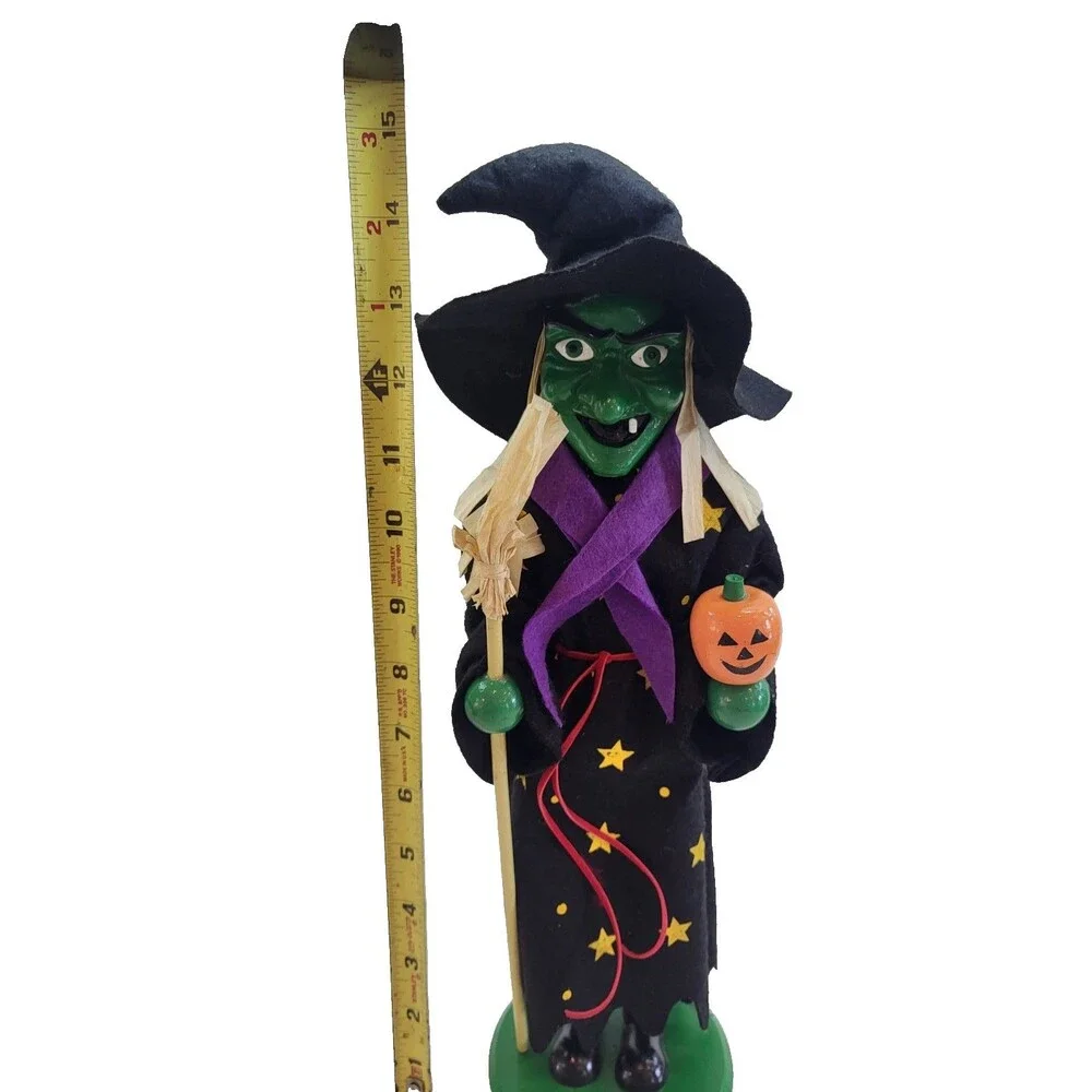 Target 2011 Limited Edition Halloween Witch Nutcracker 14in Broom Pumpkin